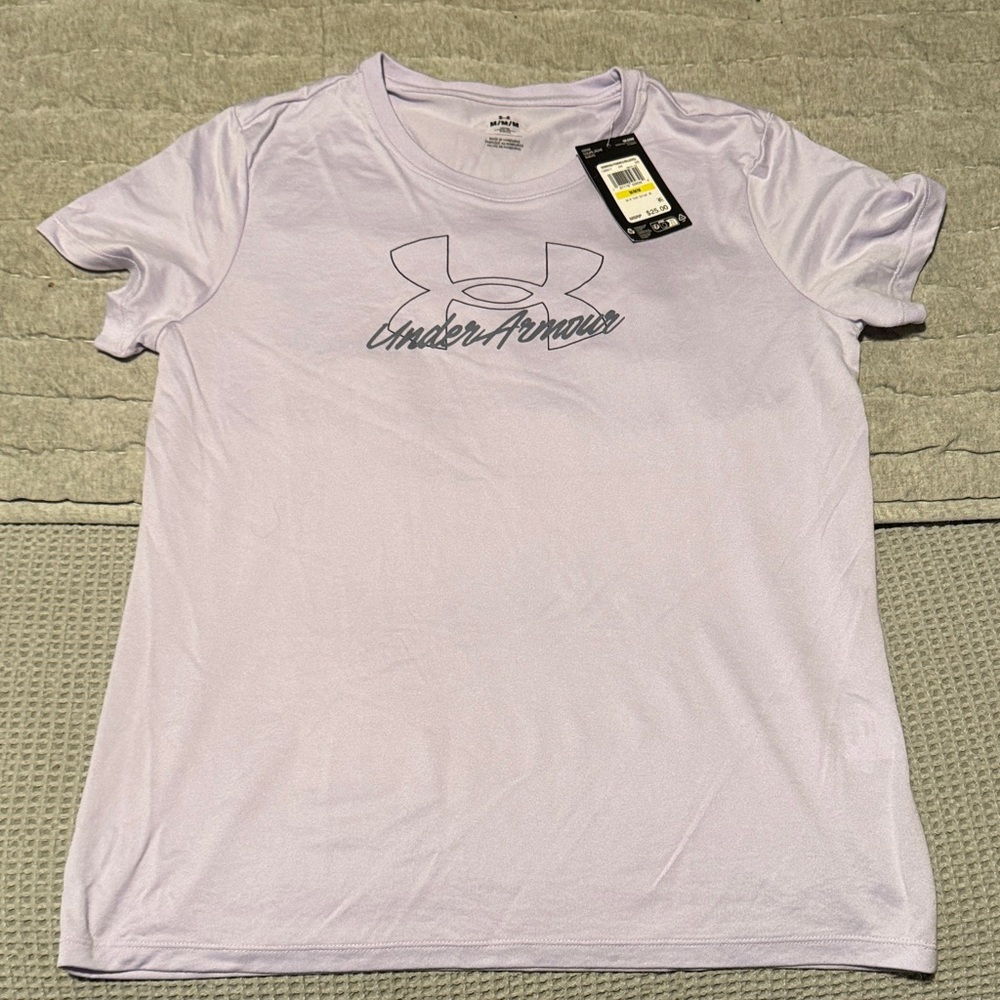 Women’s Under Armour workout tshirt in purple, size medium